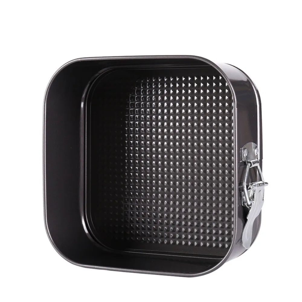 Baking Tools With Buckle Square Cake Pan Removable Bottom Carbon Steel Baking Tray Reusable Non-Stick Chiffon Cake Mold Bread