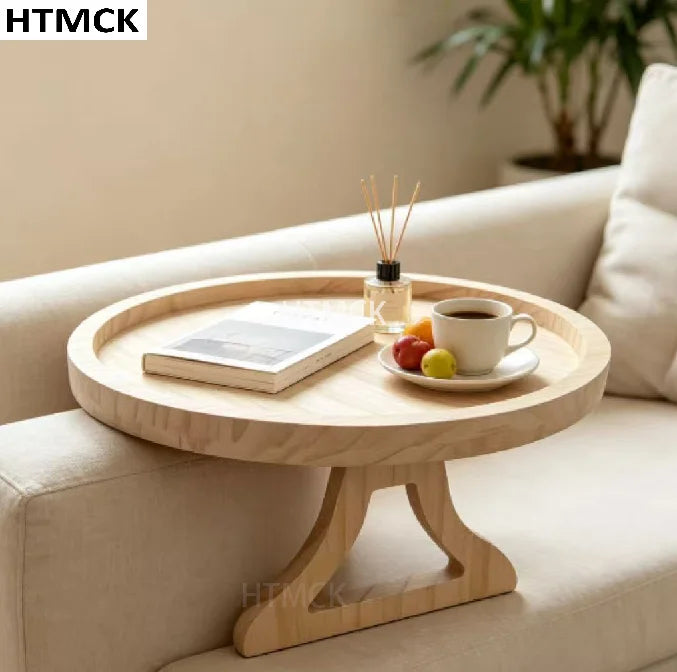 Sofa Tray Table Sofa Armrest Clip-On Tray Natural wooden Sofa Tray Practical TV Snack Tray for Remote Control Coffee Snacks