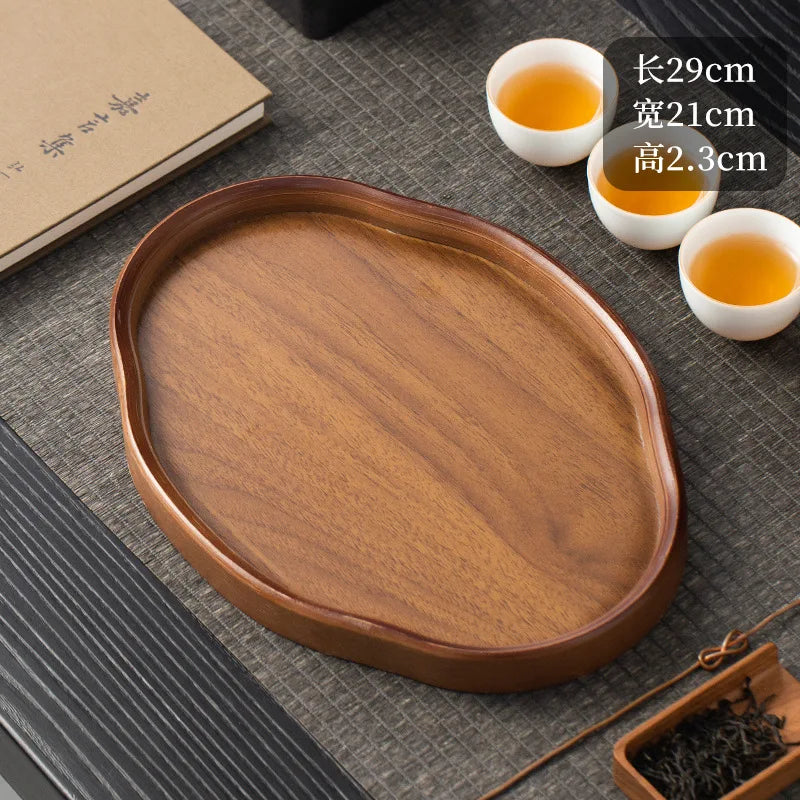 Wooden Decorative Serving Tray for Coffee Table and Home Decor Fruit Platter Decor Trays Serving Ware Food Dish Serving Platters