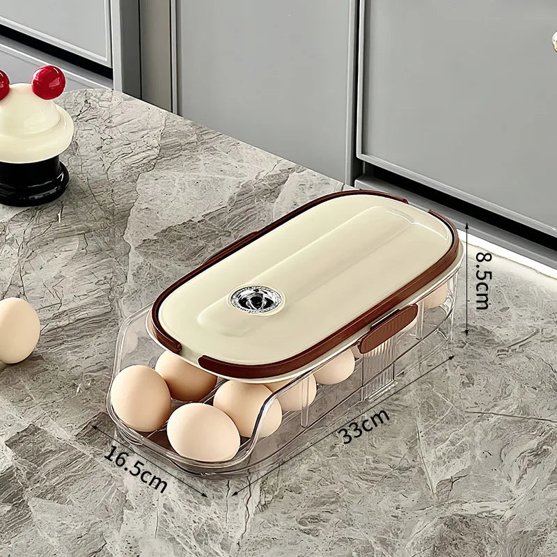 Egg storage box, special food grade rolling fresh-keeping rack for refrigerator