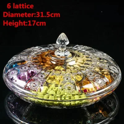 fruit basin dry candy dish sugar snack nut peanut food storage can box with Cover plastic trinket tray transparent Acrylic plate