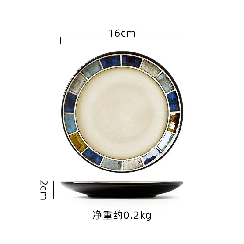 Ceramics Tableware Dinner Plate Western Steak Plates Sushi Soup Fish Sashimi Disc Dessert Bowl Rice Dish Mugs