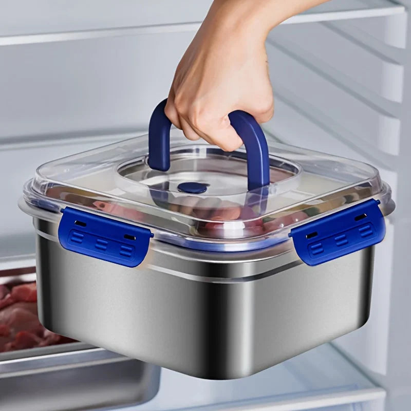 1800ML Stainless Steel Food Storage Container Extra Large Reusable Bento Box Refrigerator Organizer Kitchen Storage Essentials