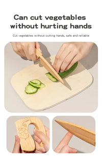Wooden Kids Safe Knife and Kids Baking Set for Real Cooking,Kids Kitchen Toy Montessori Education Tools Gifts For Boys Girls