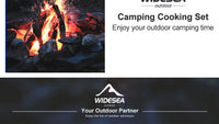 Widesea Camping Outdoor Cookware Set Tableware Cooking Cutlery Utensils Hiking Picnic Travel Equipment Tourist Cooker Fishing
