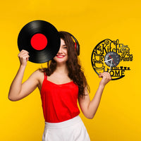The Kitchen Is The Heart Of The Home Kitchen Vinyl Record Wall Clock Cooking Utensils Tableware For Dinning Room New Home Decor