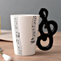 Novelty Violin Guitar Trumpet Clarinet Wooden Guitar Harp Piano Music Note Mug Coffee Tea Ceramic Mugs Drinkware Gift