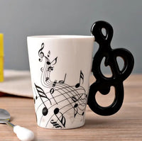 Novelty Violin Guitar Trumpet Clarinet Wooden Guitar Harp Piano Music Note Mug Coffee Tea Ceramic Mugs Drinkware Gift