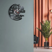 The Kitchen Is The Heart Of The Home Kitchen Vinyl Record Wall Clock Cooking Utensils Tableware For Dinning Room New Home Decor