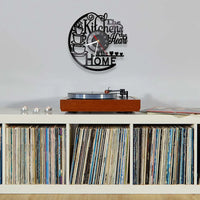 The Kitchen Is The Heart Of The Home Kitchen Vinyl Record Wall Clock Cooking Utensils Tableware For Dinning Room New Home Decor