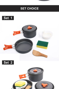 Widesea Camping Outdoor Cookware Set Tableware Cooking Cutlery Utensils Hiking Picnic Travel Equipment Tourist Cooker Fishing