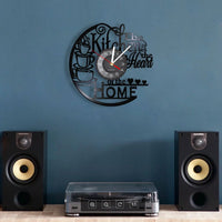 The Kitchen Is The Heart Of The Home Kitchen Vinyl Record Wall Clock Cooking Utensils Tableware For Dinning Room New Home Decor