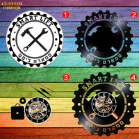The Kitchen Is The Heart Of The Home Kitchen Vinyl Record Wall Clock Cooking Utensils Tableware For Dinning Room New Home Decor
