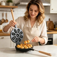 9 Pocket Round Baking Tool For Home Use Durable Metal Build Perfect For Family Breakfast And Snacks 37JD