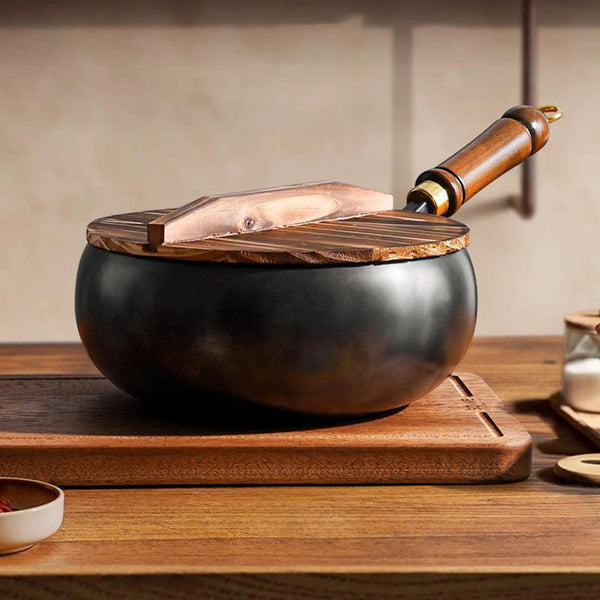 Small Frying Pan Uncoated Iron Pot Frypan Pot Saucepan Big Belly Pot Pure Hand Forged For Cookware Kitchen Cookware