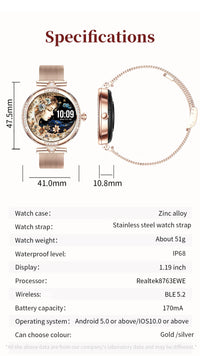 LIGE New Smart Watch Women Lady Gift 1.19 Inch AMOLED Full Touch Screen Sport Fitness Watches Bluetooth Call Digital Smartwatch