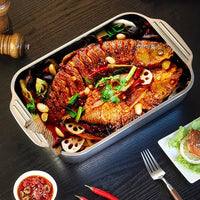 Deep Dish Stainless Steel Cookware, Covered Baking Tray with Lid, Heat-resistant Oven Safe Pot for Grilling & Daily Cooking