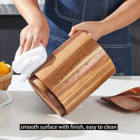 Kitchen Countertop Storage Caddy,360° Rotating Wood Kitchen Utensil Holder,Wooden Flatware Storage Organiser,Kitchen Accessories