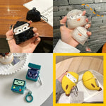For AirPods 4 3 2 1 Pro Pro2 Earphone Case 3D Cartoon Funny Garbage bag Silicone Protective Headphone Box With Pendant Cover