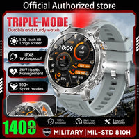 Newly Durable 1400mAh Large Battery Smart Watch Men 1.7" HD Screen IP68K Waterproof LED Flashlight Sports BT Call Smart Bracele