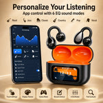 Smart Touchscreen Ear Clip Headphones Bluetooth 6.0 Wireless Earphones with App Control, 6 EQ Modes, 30H Playtime and Finder