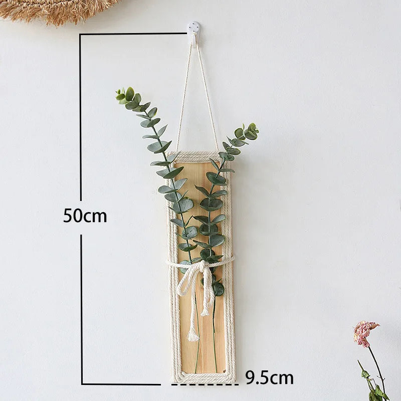 Bohemian with Hand Ceremony Woven Rope Wood Wall Decoration Simple Home Living Room Homestayings Kawaii Room Decor