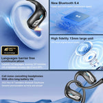 Open Ear Bluetooth Earphones AI OWS Sports Wireless Headphones with Mic Powerful Bass AI Translator Earbuds Waterproof Long Life
