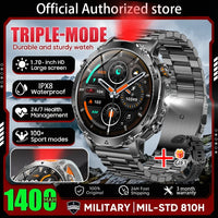 Newly Durable 1400mAh Large Battery Smart Watch Men 1.7" HD Screen IP68K Waterproof LED Flashlight Sports BT Call Smart Bracele