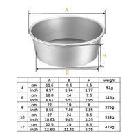 4/6/8/10 Inch Baking Cake Mold Round Non-Stick Cake Pan Removable Bottom Baking Tray Aluminium Alloy For Kitchen Tools
