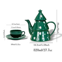 Ceramic Christmas Coffee Mug Cup Teapot Tree Plate Candy Dish Cake Tray Nordic Party Kitchen Tableware Drinkware Gift Decor