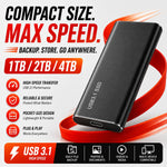 1TB Portable Solid State Drive External SSD USB 3.1 Fast Data Storage Backup Device for PC Mac Tablet