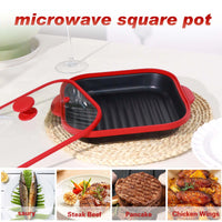 Microwave Skillet, Covered Grill Pan & Crisper Tray – Microwave Cookware That Lets You Fry, Sauté, Cook, Brown, and Even Crisp F