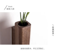 Home Wall Decoration Porch Wall Hanging Vase Living Room Bohemian Plant Flower Bottle Vase Wooden Solid Wood Flower Room Decor