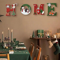 Christmas-themed Wall Hanging Letter Decorations, Wooden Art Decor, Suitable for Living Rooms, Kitchens, and Bedrooms