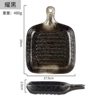 Ceramic tableware wholesale Ceramic tableware  High value Western food plate Baking Handle  Porcelain  Square plate Dinner plate