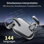 144 Languages AI Translation Earbuds,Bluetooth 5.4 Headphones Translator,Smart Mode Touch Screen Real-Time Earphones Fit Work