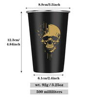 LKKCHER 500ml Pint Glass Skull Pattern 3.25oz Weizen Glass 2pcs/Set Stainless Steel Large Capacity Drinkware for Beer Gifts Set