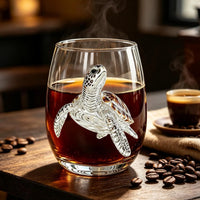 Blue Ringed Octopus Glassware 420ml 2D Clear Novelty Coastal Marine Animal Drinking Glass for Juice Milk Coffee Housewarming