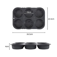Silicone Hamburger Baking Mold - Food Grade Non-Stick Bun Cake Pan for Home Kitchen BPA Free Bread Bakeware, Reusable Oven Safe