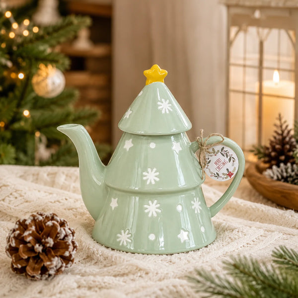 Ceramic Christmas Coffee Mug Cup Teapot Tree Plate Candy Dish Cake Tray Nordic Party Kitchen Tableware Drinkware Gift Decor