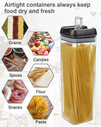 7pcs Airtight Food Container Sets BPA Free Plastic Storage Box with Clip Lid See Clear Storage Jar for Kitchen Dry Food Storage