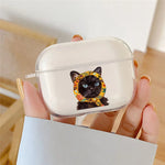 Cartoon Oil Painting Cat Earphone Case for Airpods 4th 3rd 2 Pro Transparent Cover for Airpod 3 1 Protective Accessorie Fundas