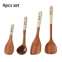 COOKER KING 4 In1 Cooking Tool Set Ebony Spatula and Spoon for Kitchen Use Kitchenware Exquisite Kitchen Tools Gift To Family