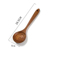 Kitchen set tools, Thai teak, natural wood cutlery spoon, rice strainer spoon, spoon, cooking spoon