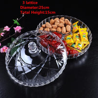 fruit basin dry candy dish sugar snack nut peanut food storage can box with Cover plastic trinket tray transparent Acrylic plate