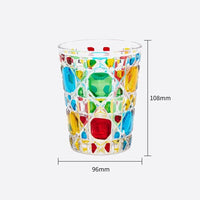 European Style Colorful Crystal Whisky Glass Cup Beer Cup Coffee Latte Mug Household Drinkware Party Restaurant Wine Glasses Cup