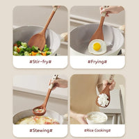 COOKER KING 4 In1 Cooking Tool Set Ebony Spatula and Spoon for Kitchen Use Kitchenware Exquisite Kitchen Tools Gift To Family