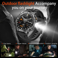 Newly Durable 1400mAh Large Battery Smart Watch Men 1.7" HD Screen IP68K Waterproof LED Flashlight Sports BT Call Smart Bracele