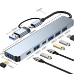 USB C 3.0 HUB Type C to Multi 4K HDMI Monitor Video Converter RJ45 Ethernet VGA PD Power Adapter Docking Station Laptop Splitter