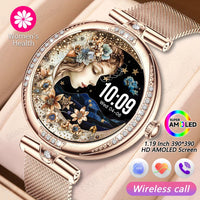 LIGE New Smart Watch Women Lady Gift 1.19 Inch AMOLED Full Touch Screen Sport Fitness Watches Bluetooth Call Digital Smartwatch